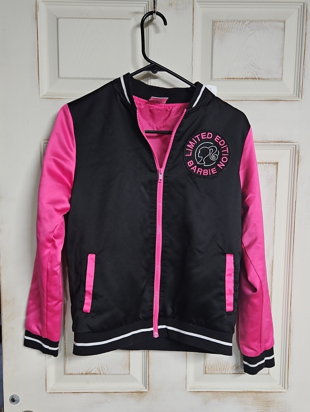 Barbie Black and Pink Limited Edition Kids Bomber Jacket